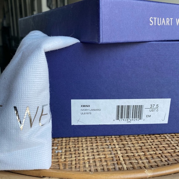 Stuart Weitzman Xminx Woven Espadrilles sz 37.5 - Picture 6 of 7